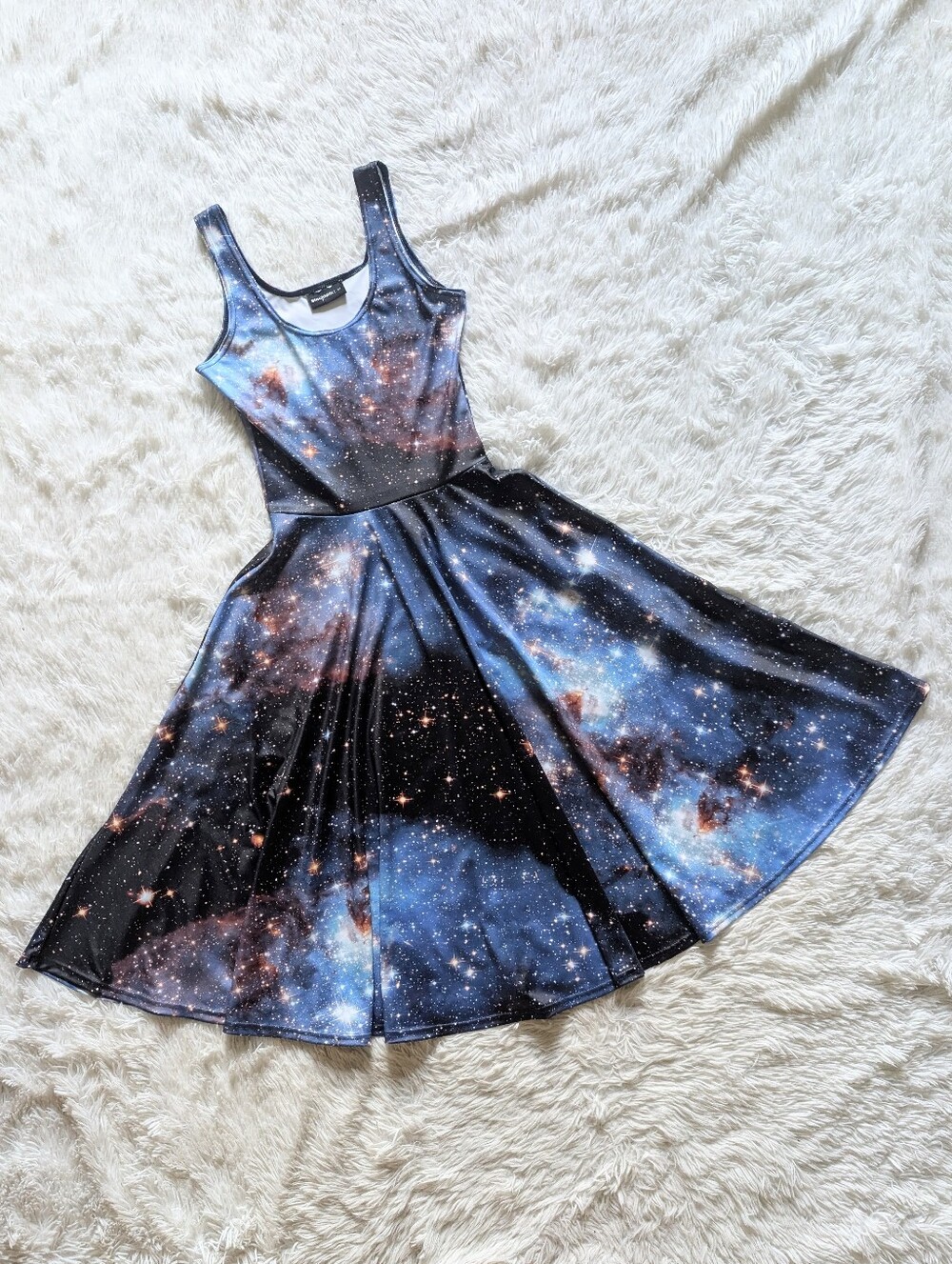 Blackmilk Actual NASA Photo Galaxy Blue Pocket Midi Dress XS - Picture 2 of 13